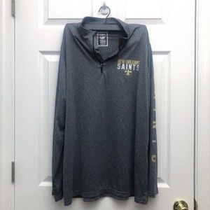 NFL Apparel Men's XL New Orleans Saints 1/4 Zip Long-Sleeve Sweatshirt